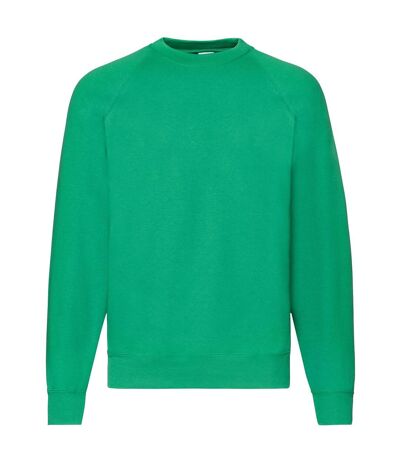 Mens classic 80/20 raglan sweatshirt kelly green Fruit of the Loom