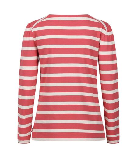 Womens/ladies Federica Stripe Long-sleeved T-shirt Mineral Red Light Vanilla Regatta