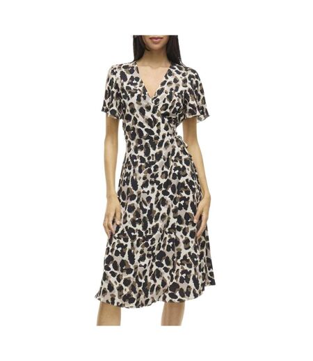 Robe ecru à motif  femme vila lovie