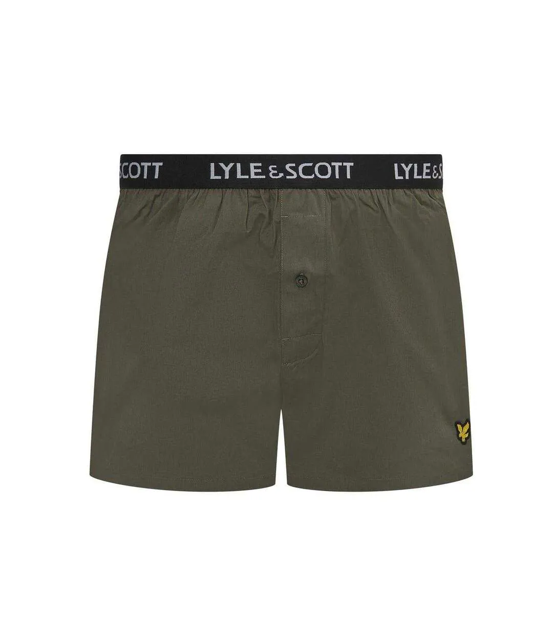 Lot De 2  Caleçons Avec Marque Sur Taille Homme Vert Kaki Noir Lyle & Scott-2