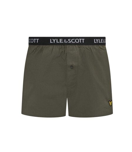 Lot De 2  Caleçons Avec Marque Sur Taille Homme Vert Kaki Noir Lyle & Scott