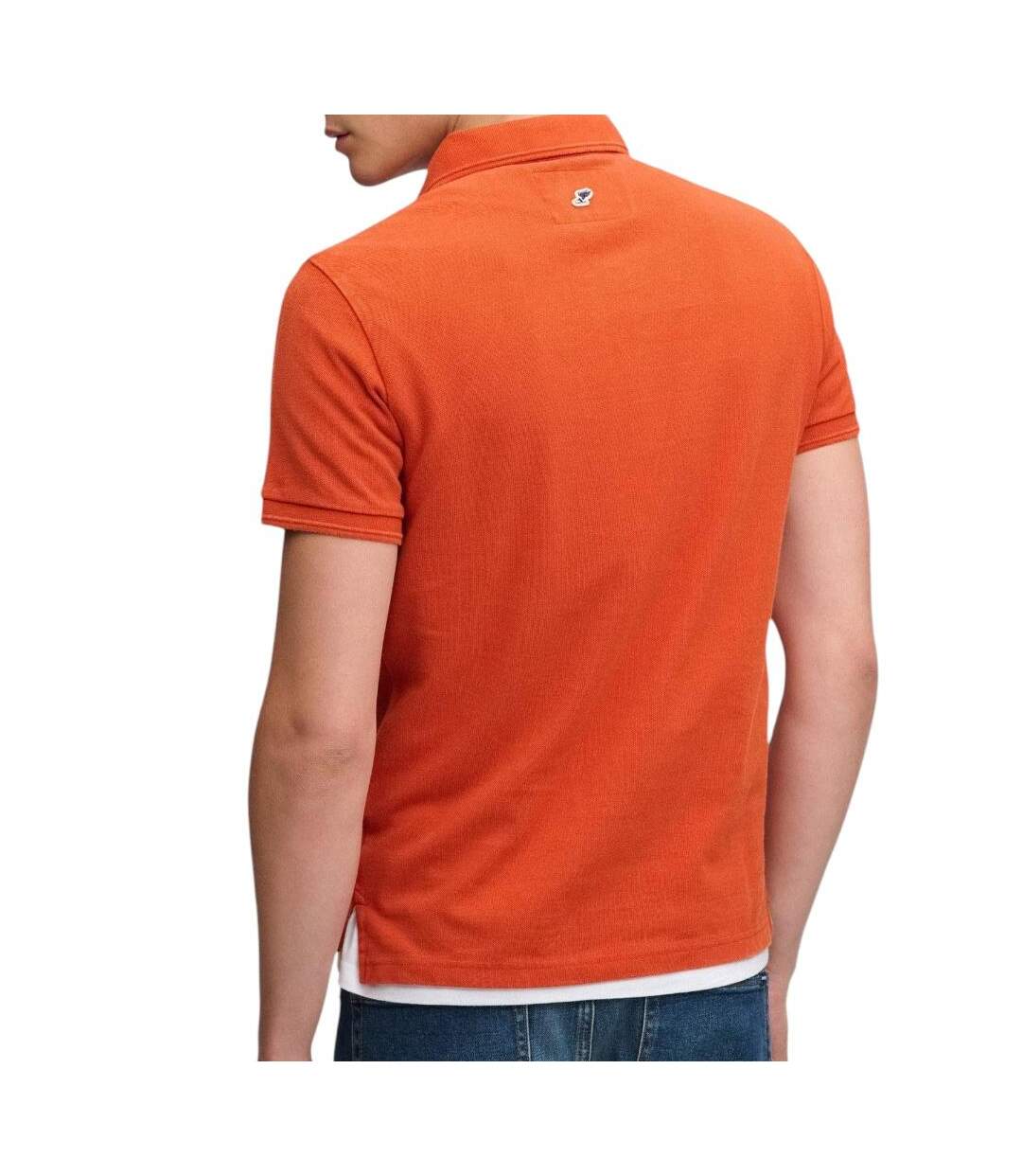 Polo orange vif homme superdry classic pique-2
