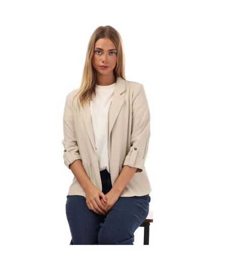 Womens/ladies Jesmilo Linen Blend Loose Blazer Natural Vero Moda