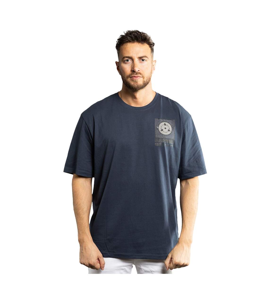 T-shirt homme relax fit avec print Naruto Shippuden Sasuke Capslab-1