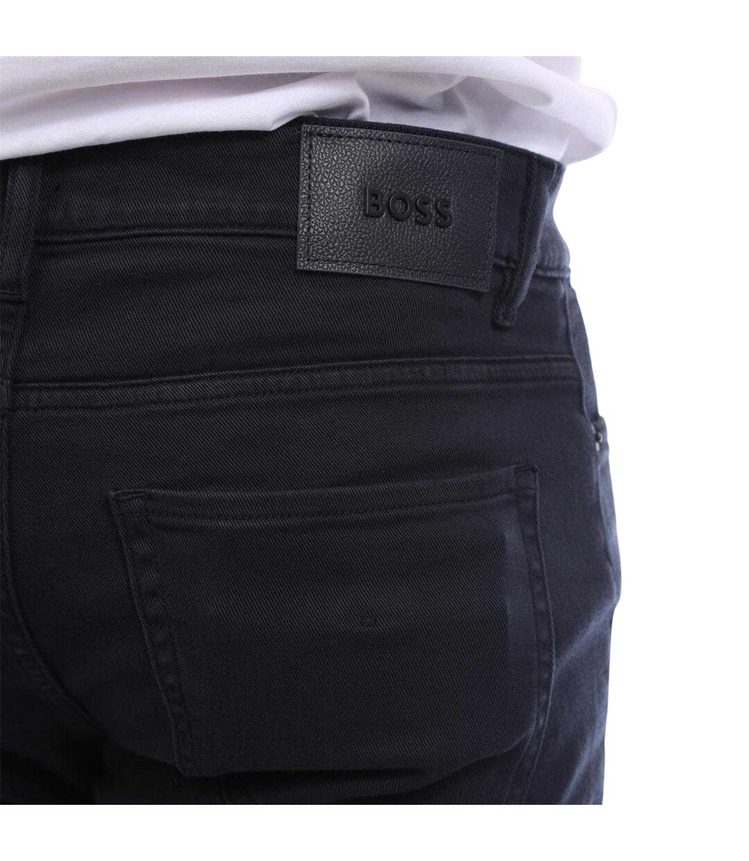 Mens Delaware Cotton Slim Jeans Dark Blue Boss-4