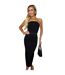 Robe Moulante Motif/style Ceinturé Femme Noir AX Paris-2