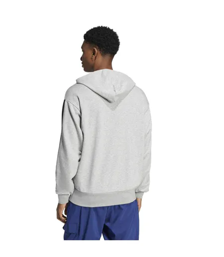 Mens 3 Stripes Hoodie Medium Heather Grey Adidas