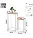 Set de 2 sellettes en Panneaux de particules et Métal - Blanc et Beige-4