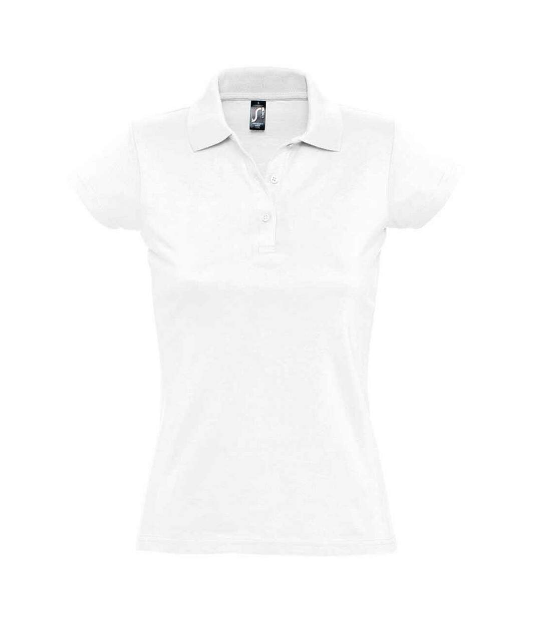 Womens/ladies Prescott Jersey Polo Shirt White SOLS-1