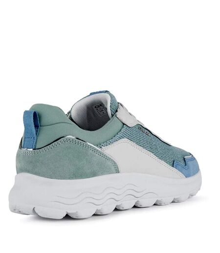 Geox Womens/Ladies Spherica Nappa Leather Sneakers (White/Green) - UTFS9147