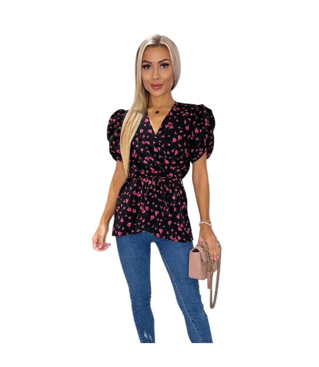 Haut Portefeuille Motif/style Floral Femme Noir AX Paris-1