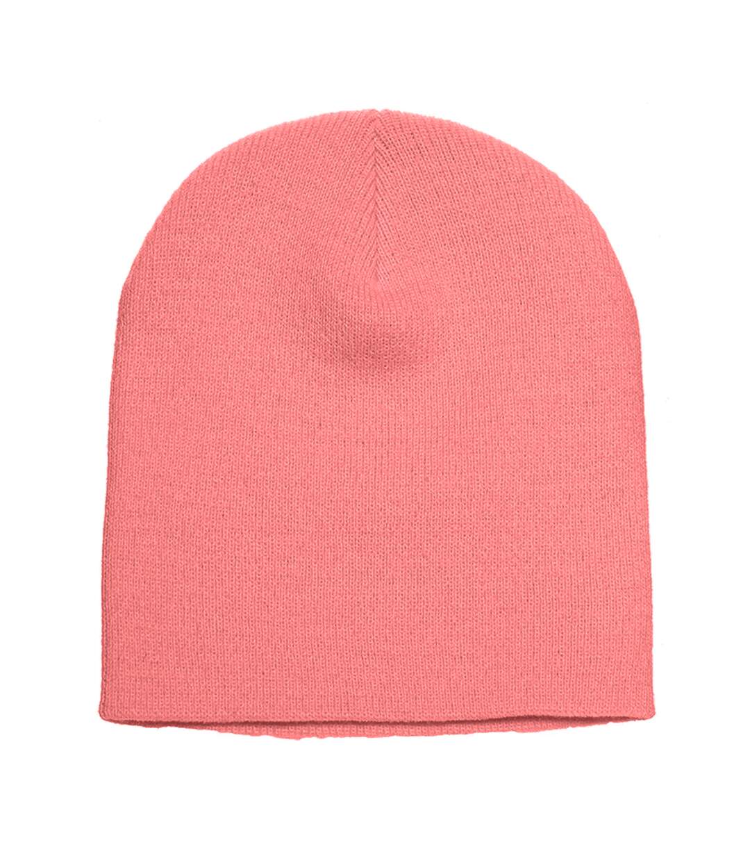 Flexfit unisex heavyweight standard beanie winter hat coral Yupoong-1