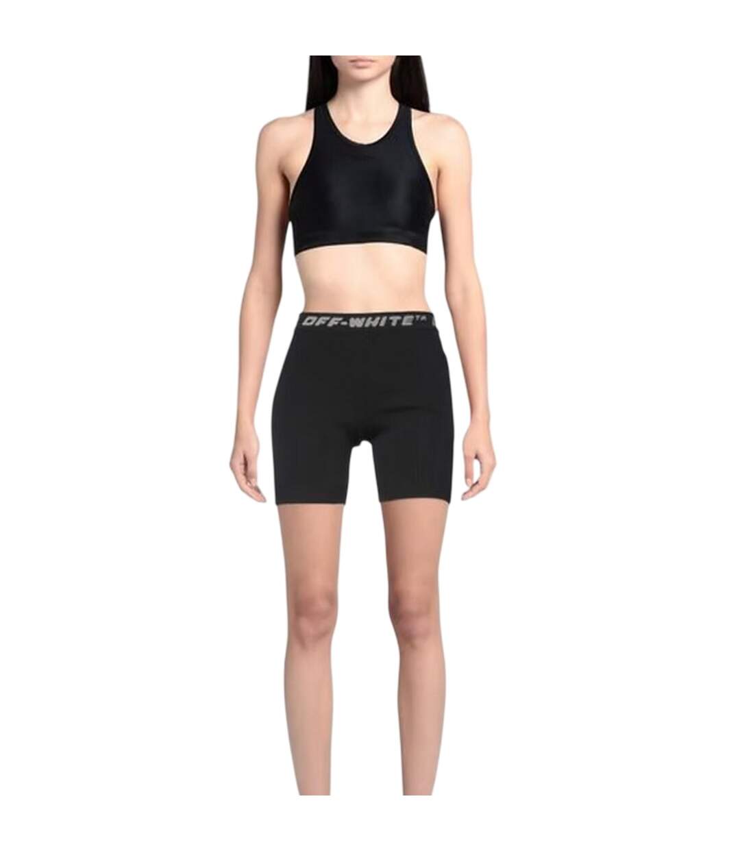 Short Motif/style Logo Femme Noir Gris Off White-4