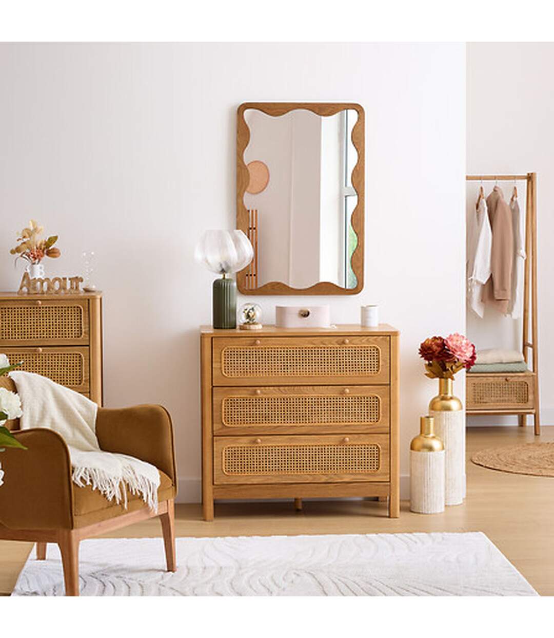 Commode 3 tiroirs TIRIA - Marron-2