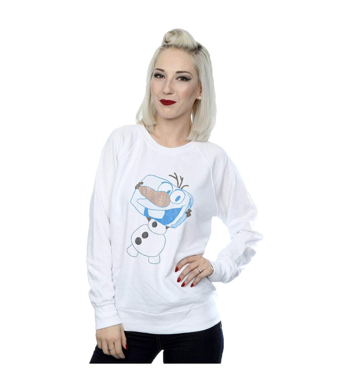 Disney Sweat Frozen Olaf Ice Cube Womens/Ladies (Blanc) - UTBI19012-2