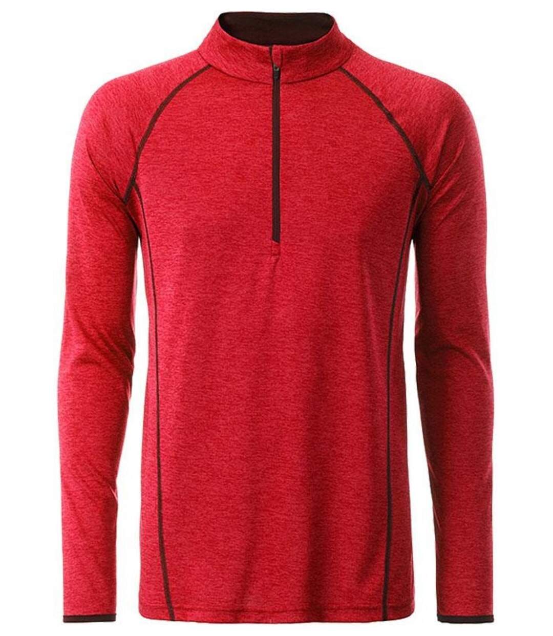 Maillot running respirant manches longues - Homme - JN498 - rouge mélange