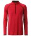Maillot running respirant manches longues - Homme - JN498 - rouge mélange