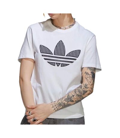 T-shirt Blanc Femme Adidas Trefoil - 14A