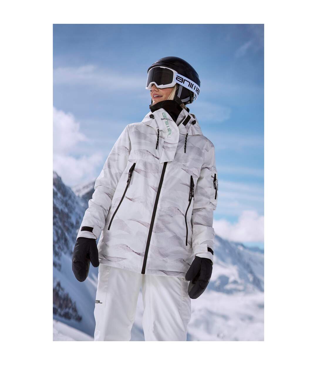Blouson de ski trail femme blanc Animal-1