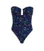 Maillot De Bain 1 Pièce Motif/style Floral Femme Bleu Marine Tommy Hilfiger-2
