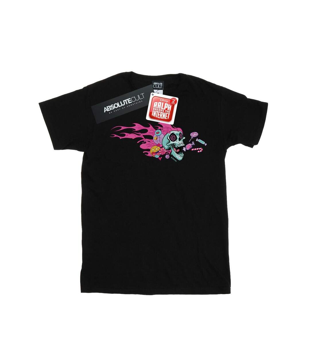 Disney Femmes/Les femmes Wreck It Ralph Candy Skull Cotton Boyfriend T-Shirt (Noir) - UTBI51654-1