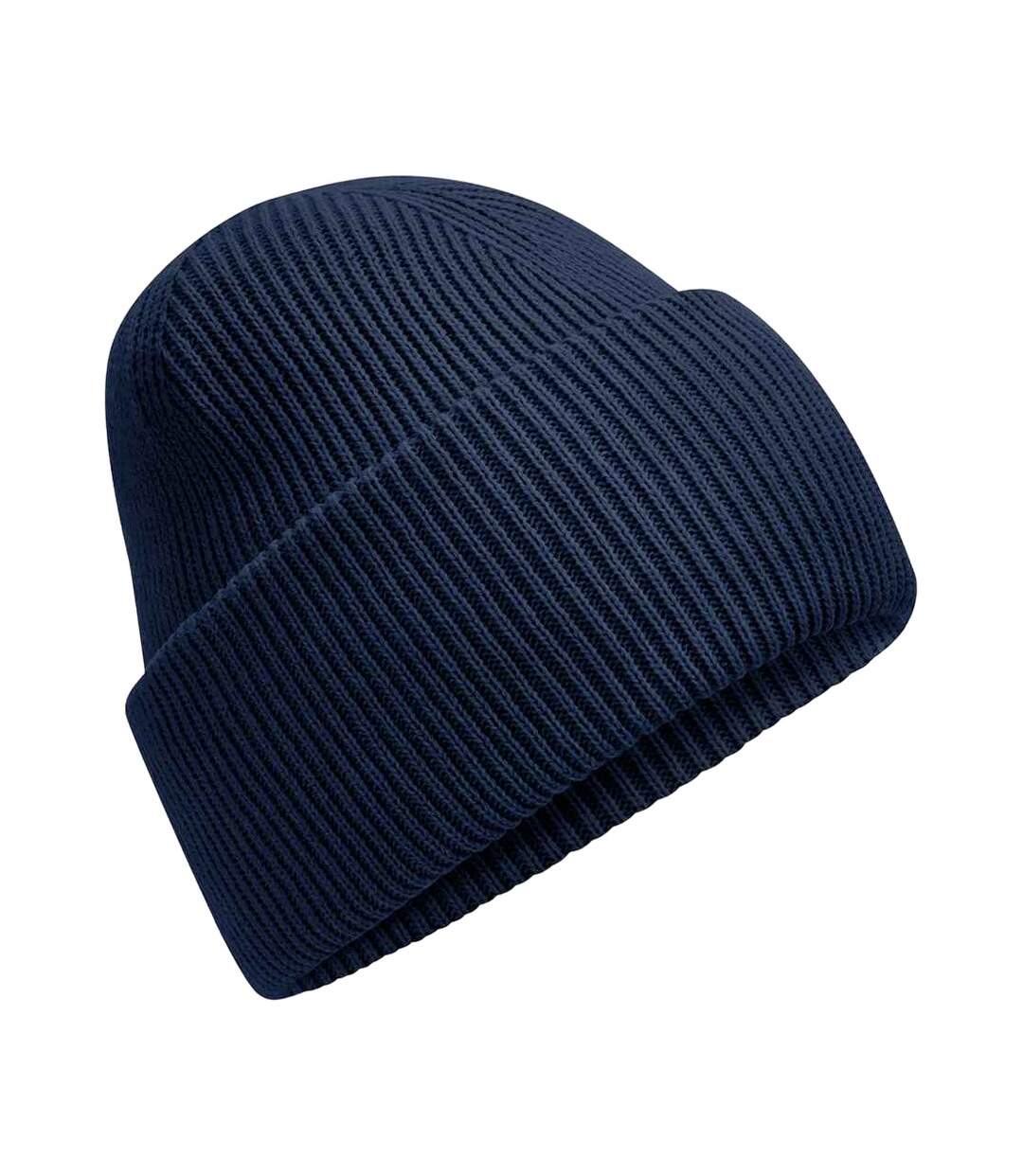 Unisex adult classic deep cuffed beanie french navy Beechfield-1