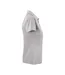 Womens/ladies Surf Polo Shirt Grey Melange Printer-4