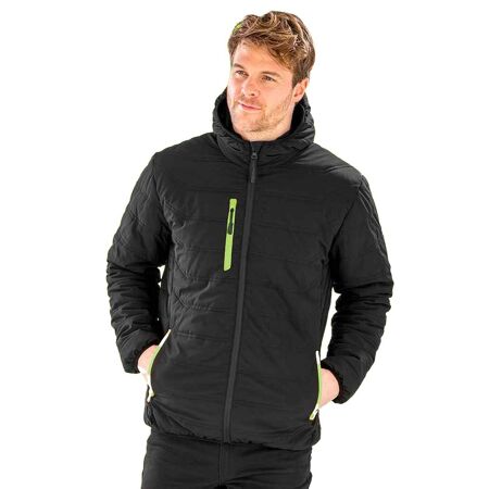 Result Genuine Recycled Veste matelassée Compass pour hommes (Noir/vert citron) - UTPC4629