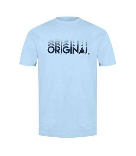 Mens Lettering Crew Neck Regular T-shirt Cool Blue Original Penguin