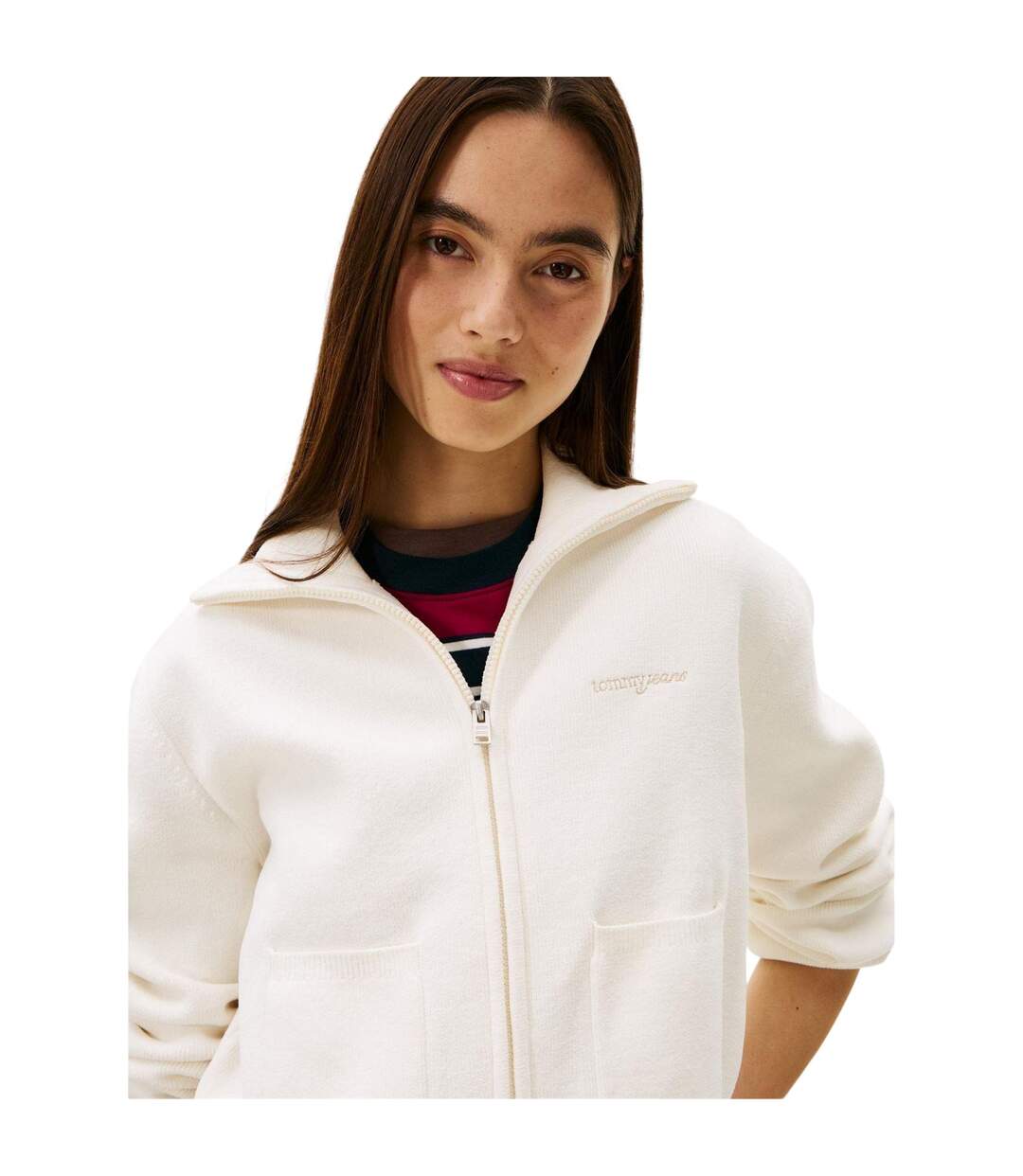 Cardigan Femme Blanc Cassé Tommy Jeans-4