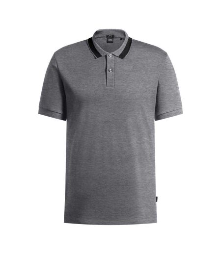 Mens Melange Regular Polo Shirt Medium Grey Boss