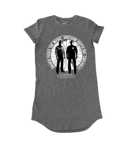 Supernatural Womens/Ladies Pick The Music T-Shirt Dress (Dark Heather) - UTHE1327