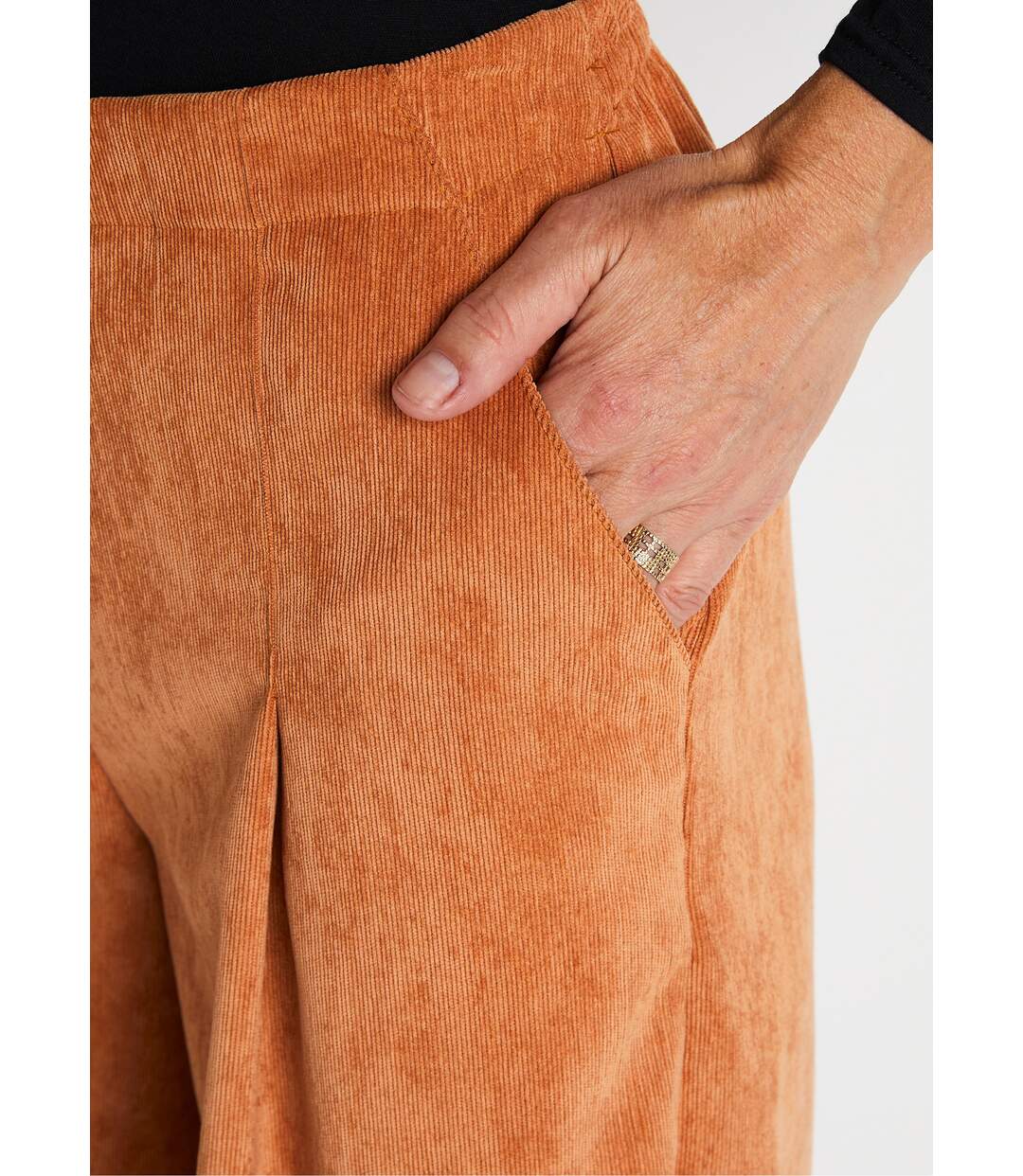 Jupe-culotte longue velours milleraies-5