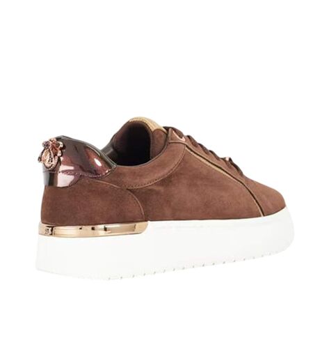 Womens/ladies Emmelino Suede Trainers Brown Dune London