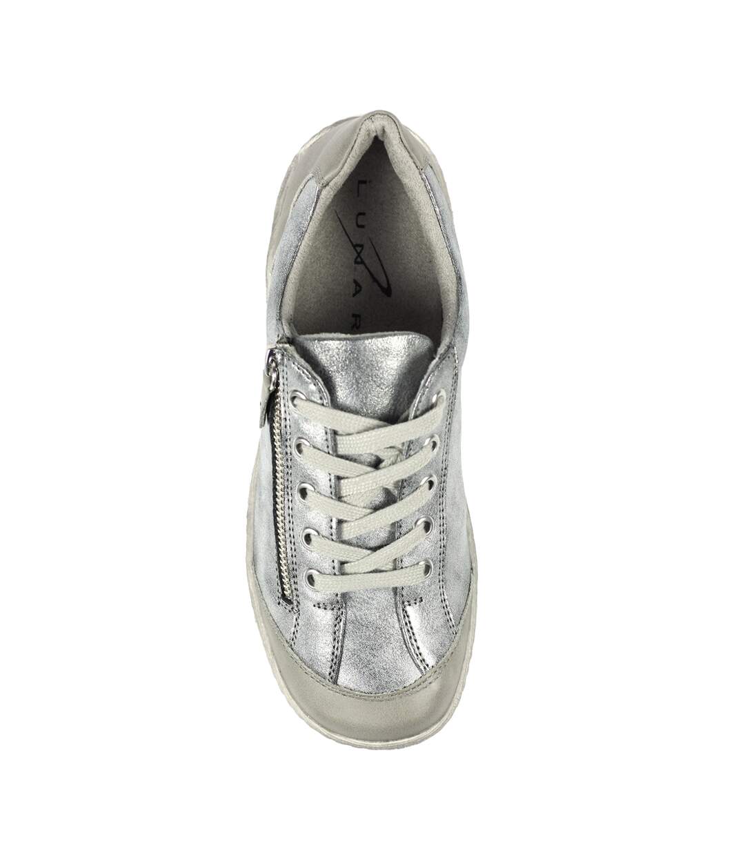 Baskets bianca femme gris Lunar-4