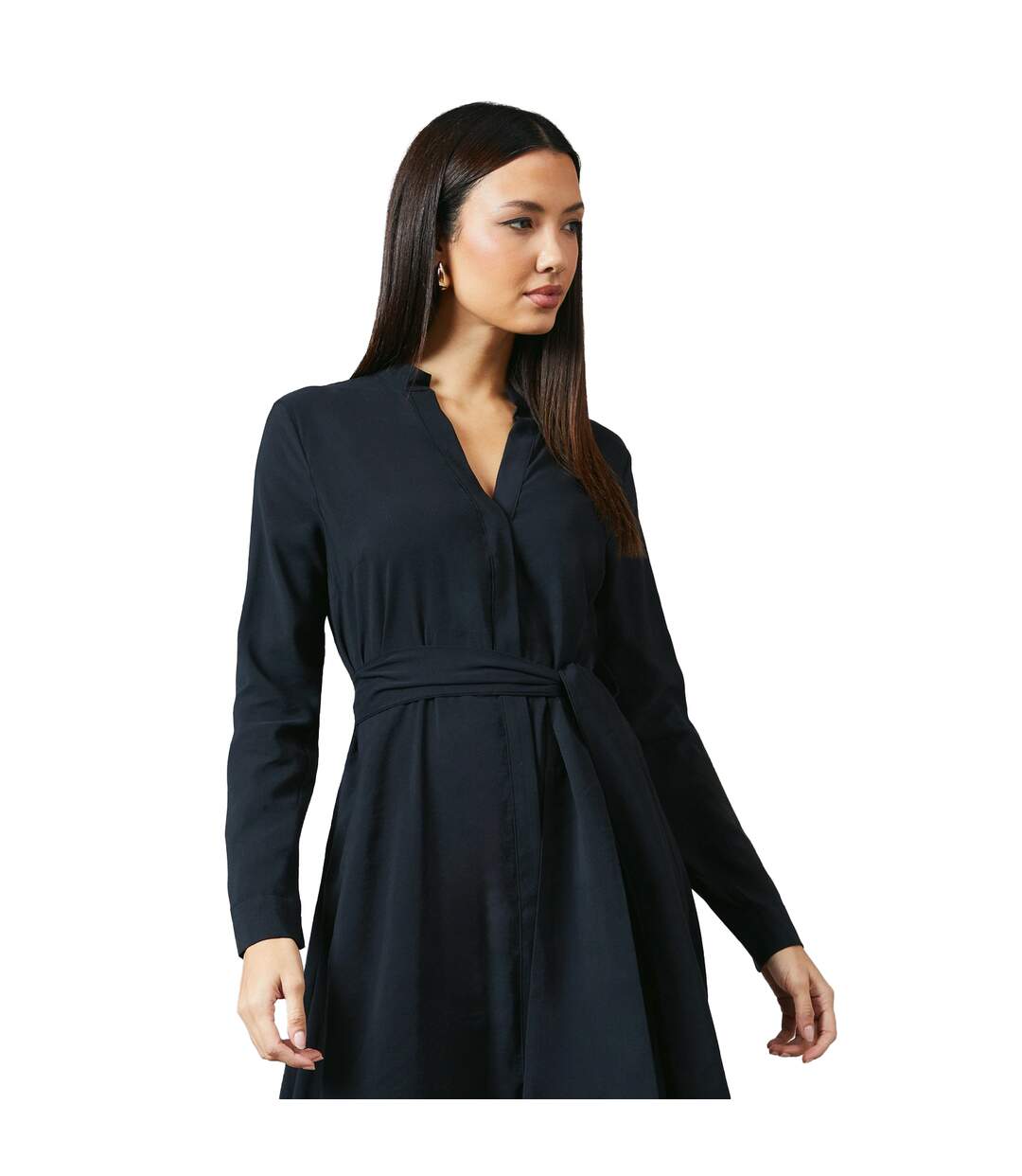 Womens/ladies belted shirt dress black Principles