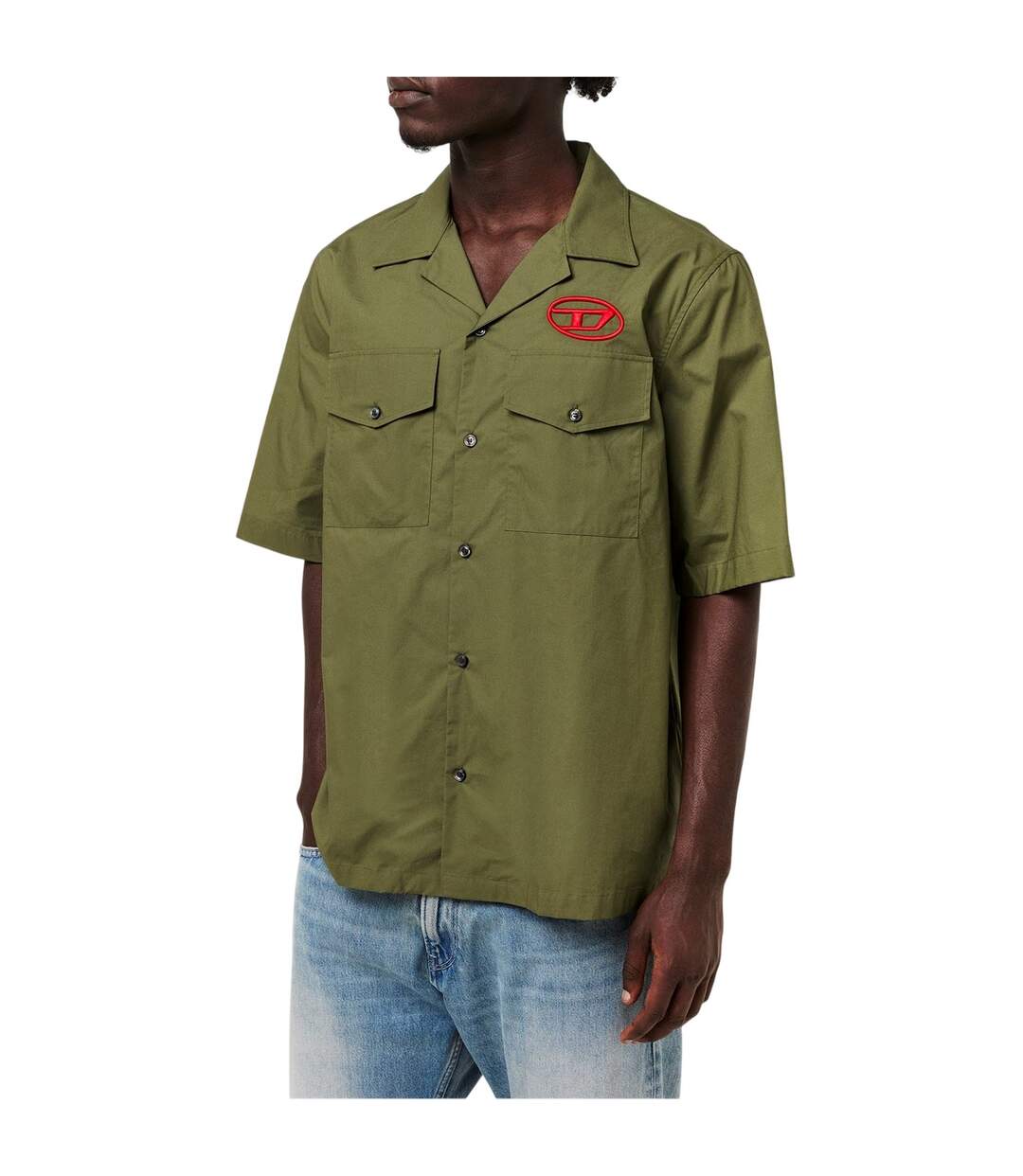 Mens Regular Short-sleeved Shirt Ivy Green Diesel-4
