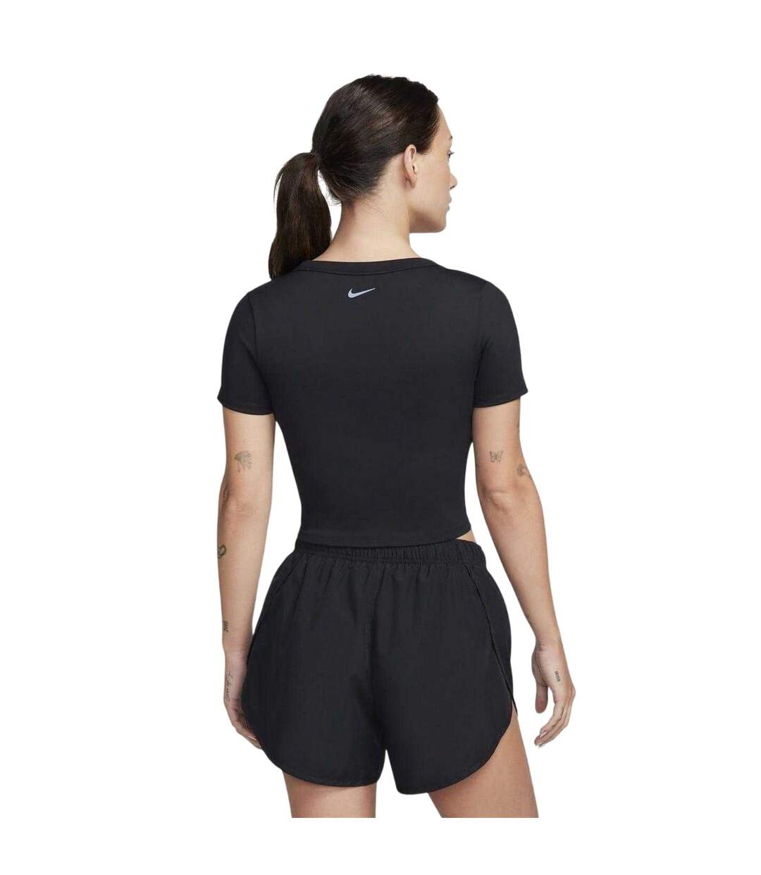 Womens/ladies Dri-fit Slim Crop T-shirt Black Nike-3