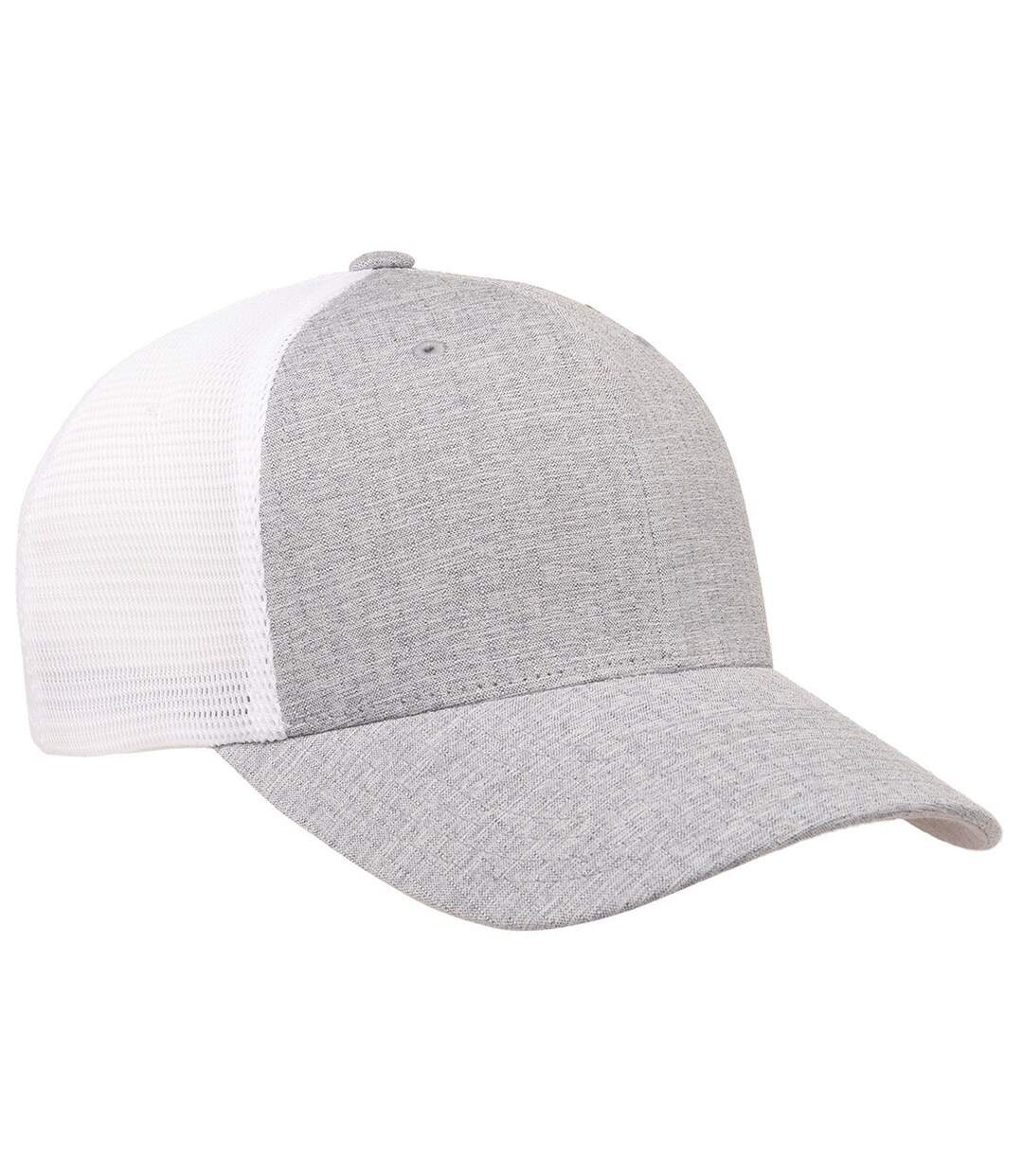 Unisex adult 110 mesh two tone cap silver/white melange Flexfit-4