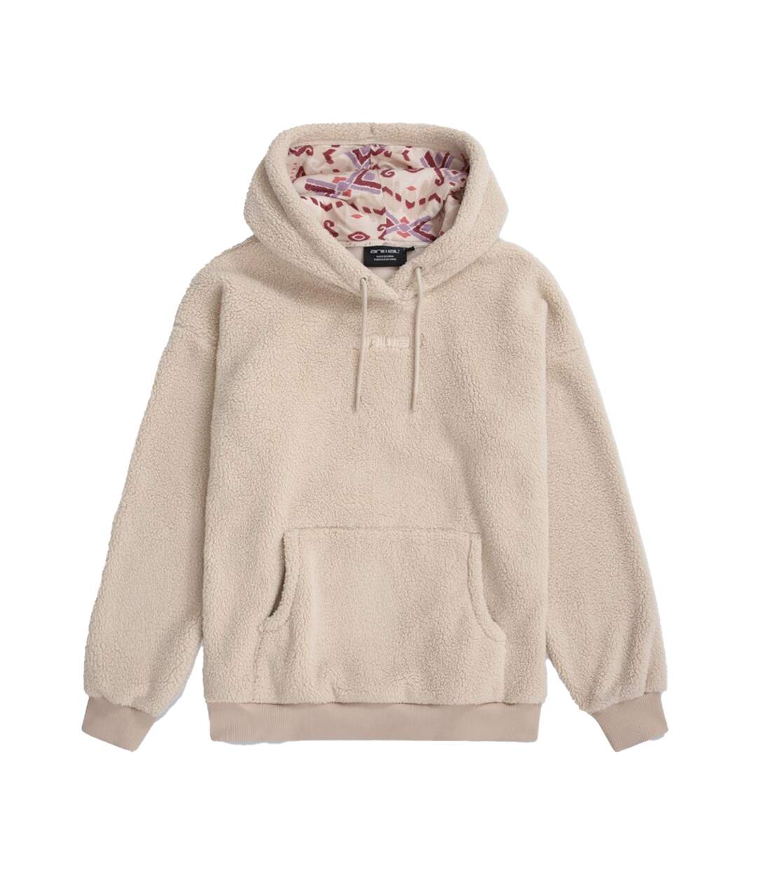 Womens/ladies Fleece Hoodie Off White Animal-2