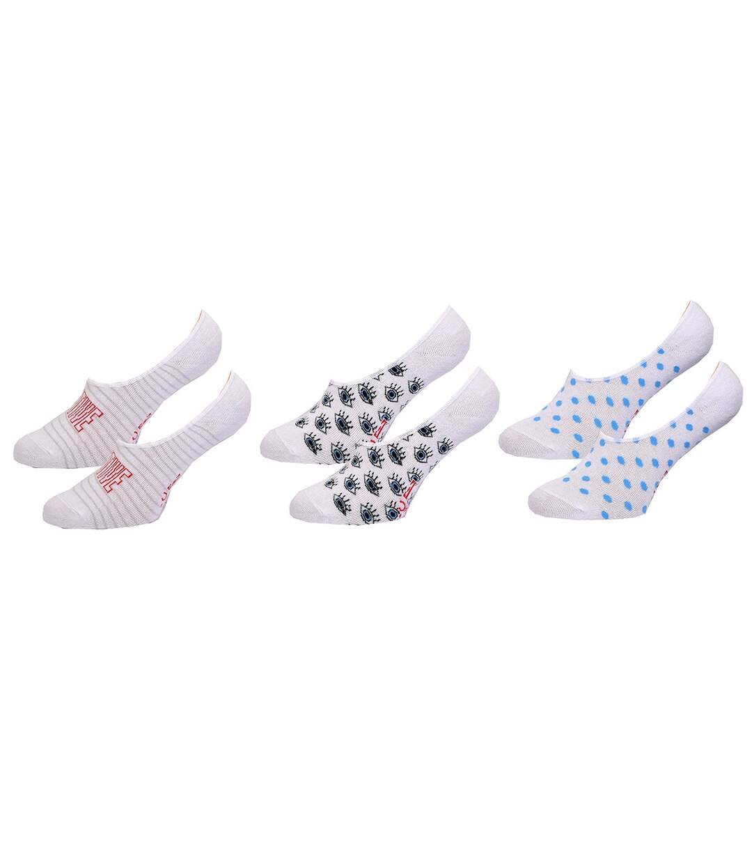 Chaussettes femme ELLE Basic Qualité et Confort-Assortiment modèles photos selon arrivages- Pack de 3 Paires ELLE Footies 36647 Positive