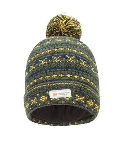 Mens fair isle thinsulate beanie khaki Mountain Warehouse