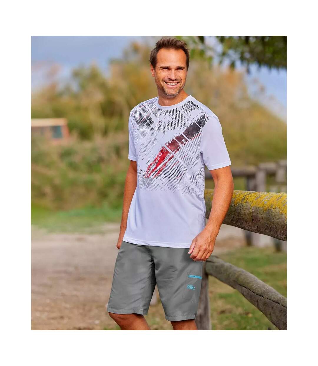 T-shirts sporty homme blanc / rouge / noir Atlas For Men-2