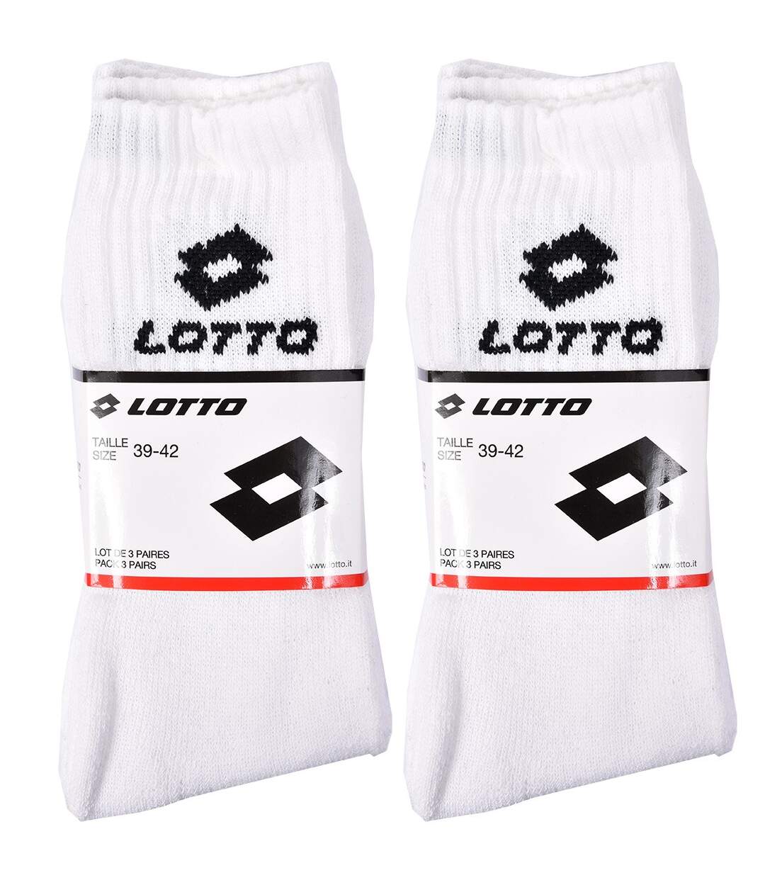 Chaussettes homme LOTTO TENNIS Pack de 6 Paires Tennis Blanches-2