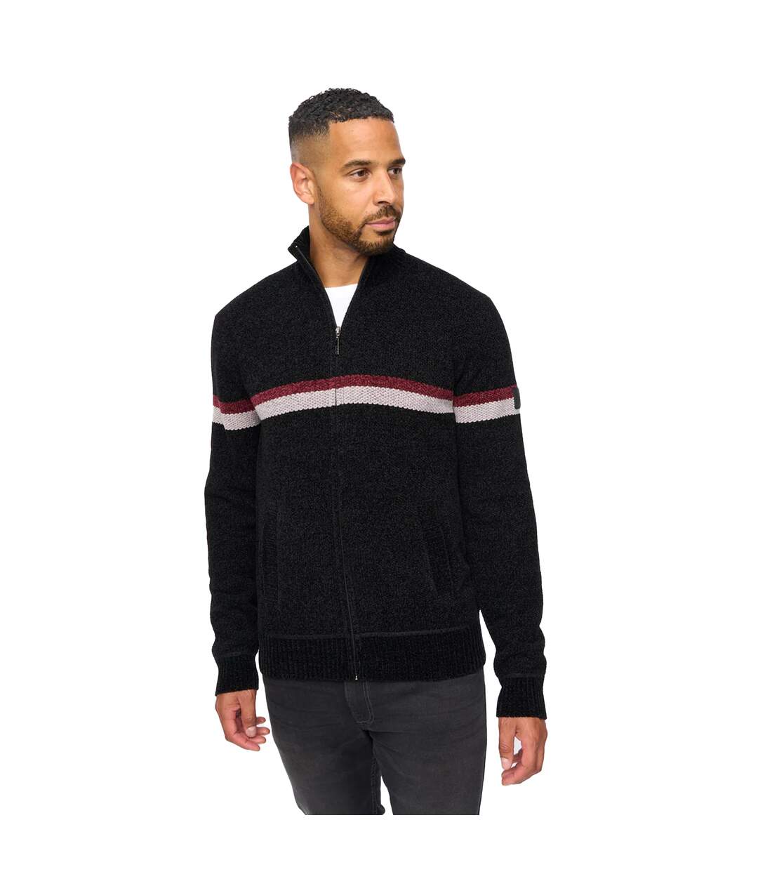 Pull Stampton Chenille Homme Noir Bewley & Ritch-2