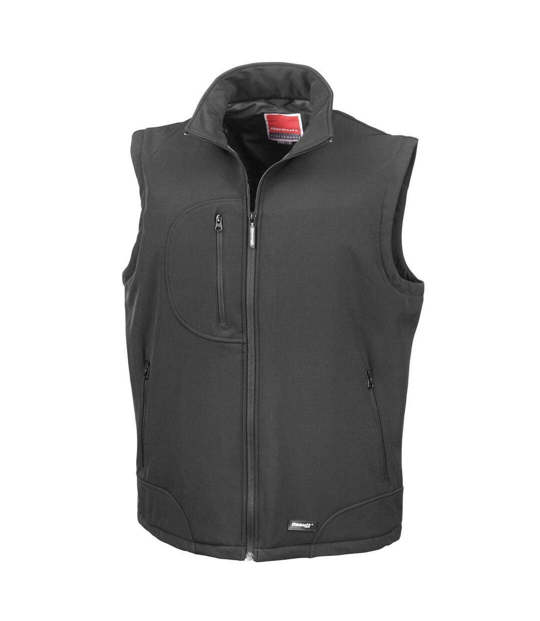 Result Mens Softshell Bodywarmer Breathable Weatherproof Jacket (Black/Black)