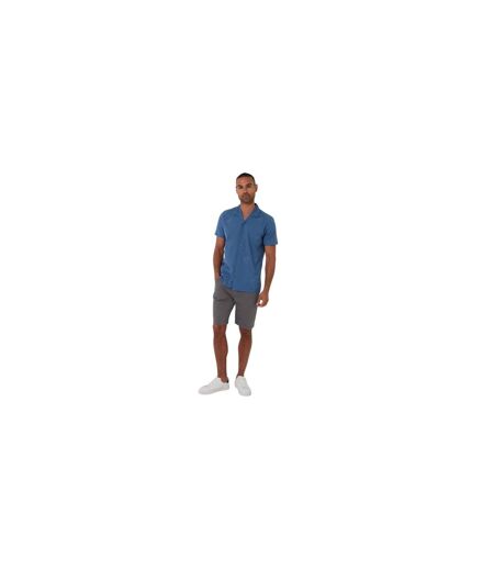 Chemise Manches Courtes Motif/style Brodé Homme Bleu Denim Threadbare
