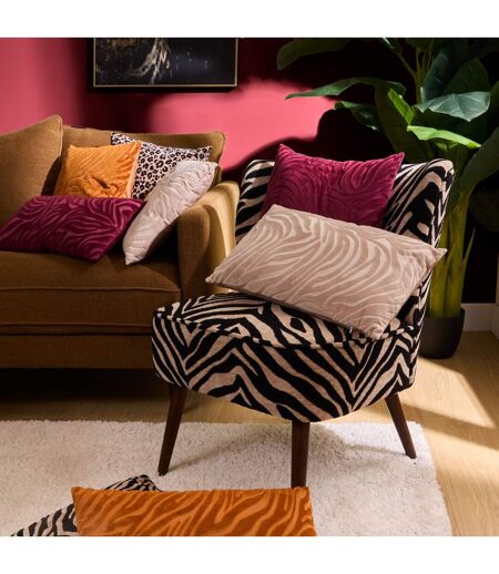 Fauteuil en chenille zébré CHIARA - Marron