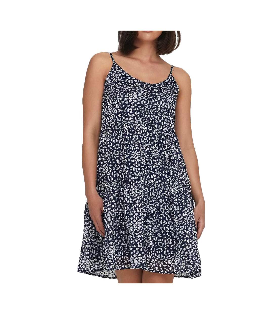 Robe marine/gris à motifs femme only daniella-1