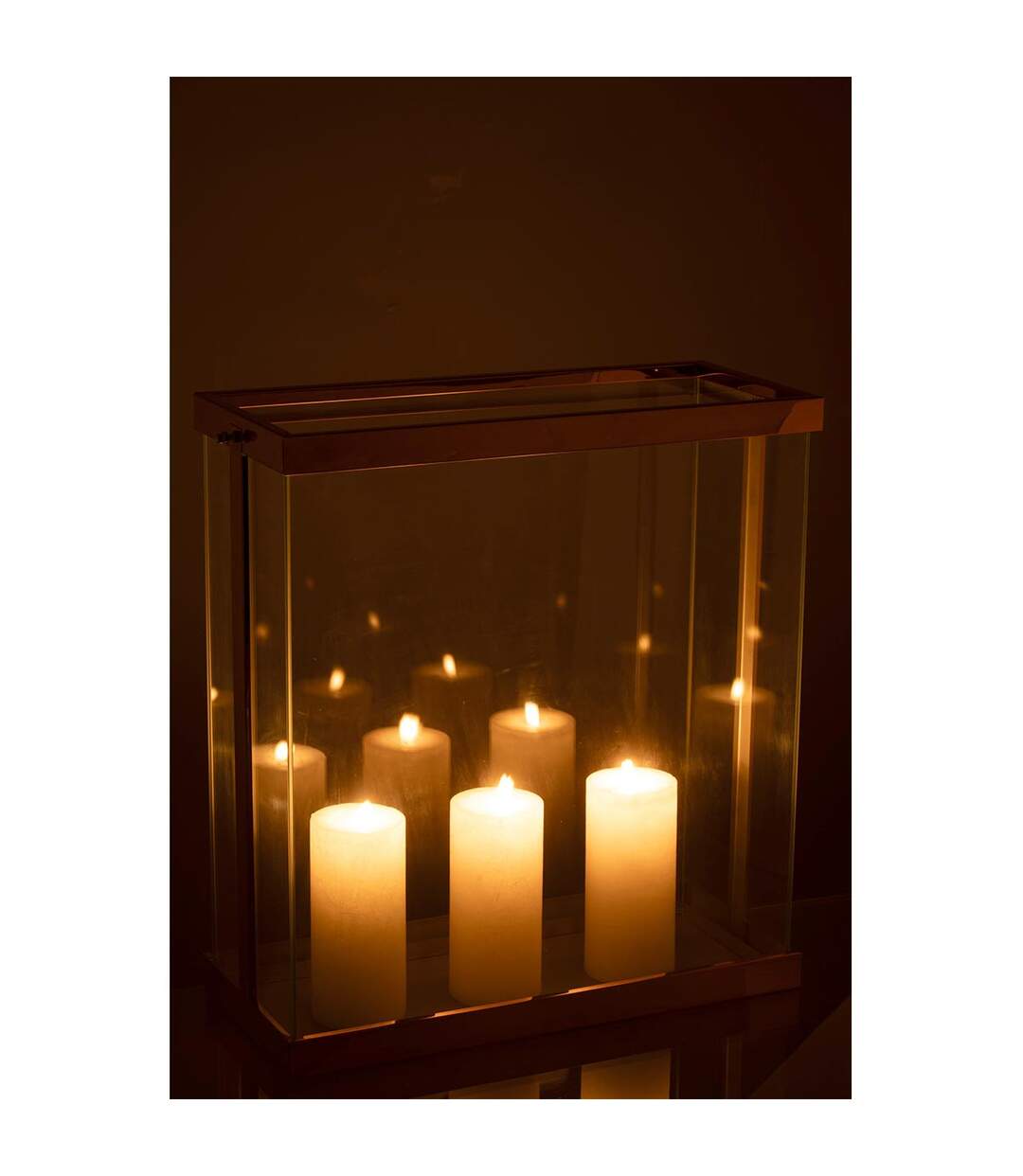 Lanterne en Verre Enma 45cm Cuivre-3